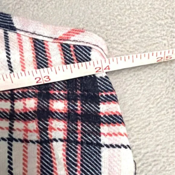 New York Laundry 2X Sleeveless Plaid Shirt With Lace-Up Front & Pockets Pink/Blu - Picture 4 of 5